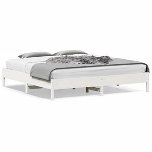 VidaXL Bedframe massief grenenhout wit 180x200 cm