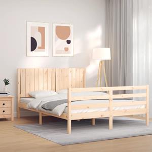 VidaXL Bedframe met hoofdbord massief hout 160x200 cm