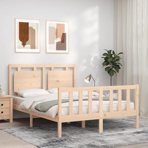 VidaXL Bedframe met hoofdbord massief hout 140x190 cm