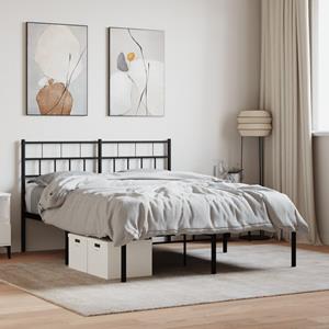 VidaXL Bedframe met hoofdbord metaal zwart 120x190 cm