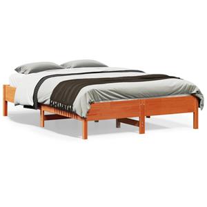 VidaXL Bedframe massief grenenhout wasbruin 140x190 cm