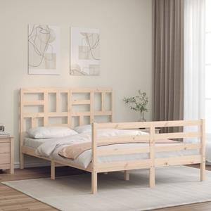 VidaXL Bedframe met hoofdbord massief hout 140x200 cm