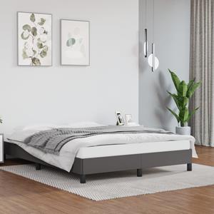 VidaXL Bedframe kunstleer grijs 140x190 cm