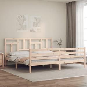 VidaXL Bedframe met hoofdbord massief hout 200x200 cm