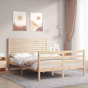 VidaXL Bedframe met hoofdbord massief hout 120x200 cm