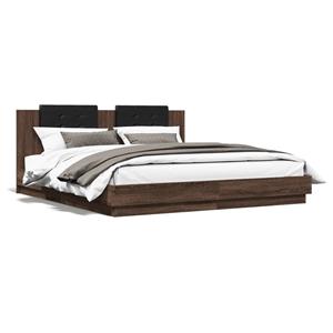 VidaXL Bedframe met hoofdeinde bewerkt hout bruineikenkleur 160x200 cm