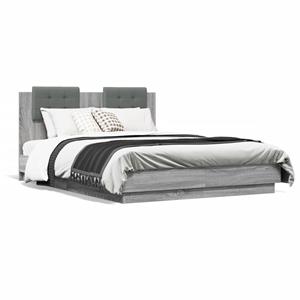 VidaXL Bedframe met hoofdeinde grijs sonoma eiken 120x190 cm