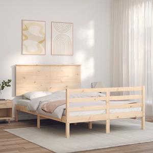 VidaXL Bedframe met hoofdbord massief hout 120x200 cm