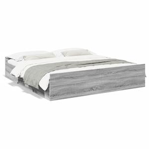 VidaXL Bedframe met lades bewerkt hout grijs sonoma eiken 200x200 cm