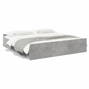 VidaXL Bedframe met lades bewerkt hout betongrijs 180x200 cm