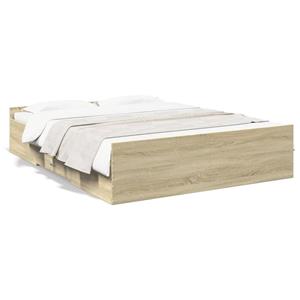 VidaXL Bedframe met lades bewerkt hout sonoma eikenkleurig 160x200 cm