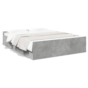 VidaXL Bedframe met lades bewerkt hout betongrijs 160x200 cm