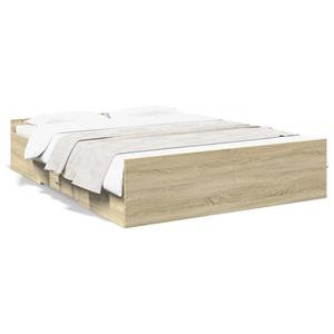 VidaXL Bedframe met lades bewerkt hout sonoma eikenkleurig 150x200 cm