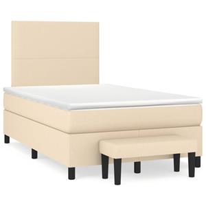 VidaXL Boxspring met matras stof crèmekleurig 120x190 cm