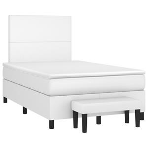 VidaXL Boxspring met matras kunstleer wit 120x190 cm