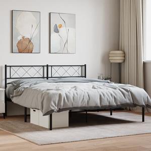 VidaXL Bedframe met hoofdbord metaal zwart 120x190 cm