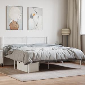 VidaXL Bedframe met hoofdbord metaal wit 120x190 cm