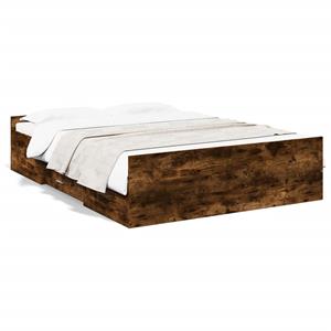 VidaXL Bedframe met lades bewerkt hout gerookt eikenkleurig 120x200 cm