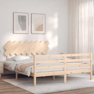 VidaXL Bedframe met hoofdbord massief hout 160x200 cm