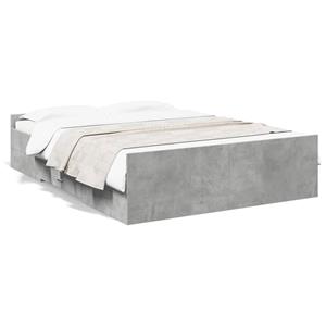 VidaXL Bedframe met lades bewerkt hout betongrijs 135x190 cm