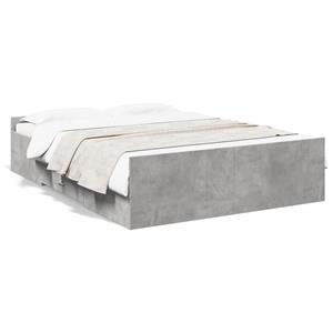 VidaXL Bedframe met lades bewerkt hout betongrijs 120x190 cm