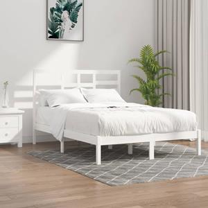 VidaXL Bedframe massief hout wit 120x190 cm