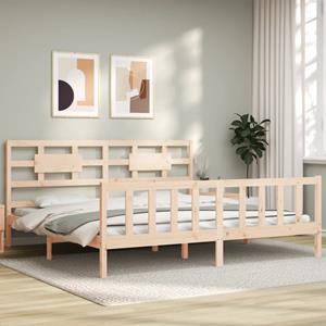 VidaXL Bedframe met hoofdbord massief hout 200x200 cm