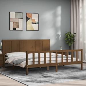 VidaXL Bedframe met hoofdbord massief hout honingbruin 200x200 cm