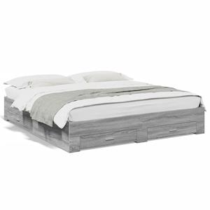 VidaXL Bedframe met lades bewerkt hout grijs sonoma eiken 180x200 cm