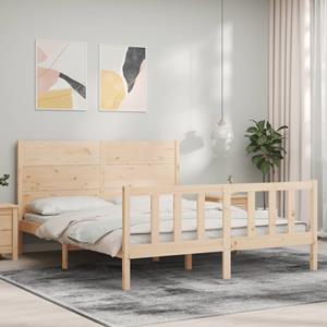 VidaXL Bedframe met hoofdbord massief hout 160x200 cm