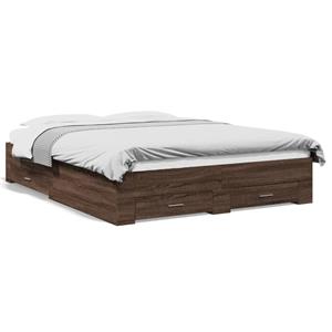 VidaXL Bedframe met lades bewerkt hout bruin eikenkleur 160x200 cm