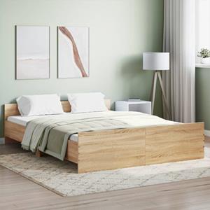 VidaXL Bedframe met hoofd- en voeteneinde sonoma eikenkleur 140x200 cm