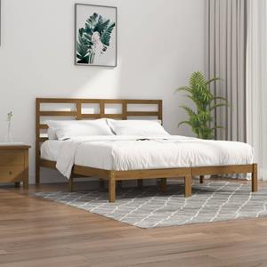 VidaXL Bedframe massief hout honingbruin 200x200 cm