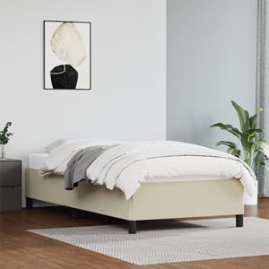 VidaXL Bedframe kunstleer crèmekleurig 100x200 cm