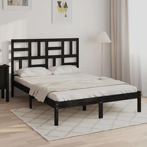 VidaXL Bedframe massief hout zwart 120x200 cm