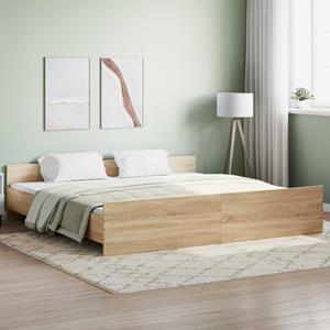 VidaXL Bedframe met hoofd- en voeteneinde sonoma eikenkleur 180x200 cm