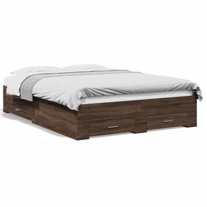 VidaXL Bedframe met lades bewerkt hout bruin eikenkleur 120x200 cm