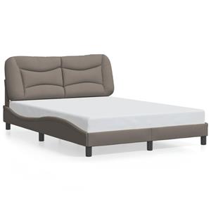 VidaXL Bedframe met LED-verlichting stof taupe 140x200 cm