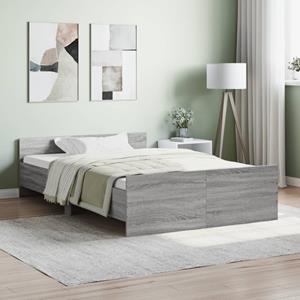 VidaXL Bedframe met hoofd- en voeteneinde grijs sonoma 120x190 cm