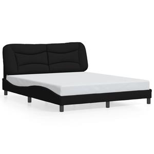 VidaXL Bedframe met LED-verlichting stof zwart 160x200 cm