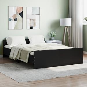 VidaXL Bedframe met hoofd- en voeteneinde zwart 140x190 cm