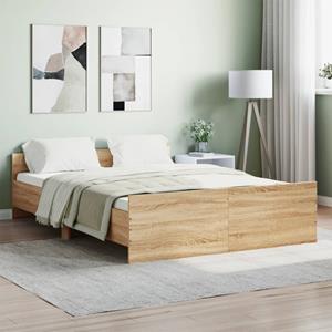 VidaXL Bedframe met hoofd- en voeteneinde sonoma eikenkleur 140x190 cm