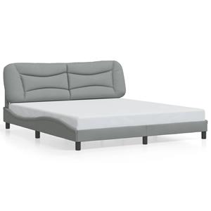 VidaXL Bedframe met LED-verlichting stof lichtgrijs 180x200 cm