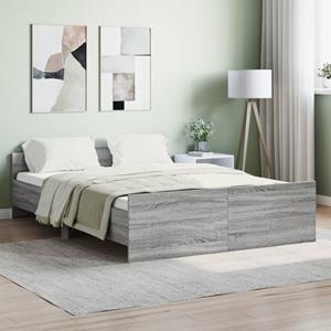 VidaXL Bedframe met hoofd- en voeteneinde grijs sonoma 140x190 cm