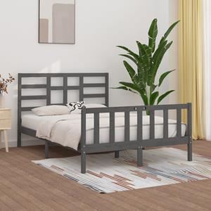 VidaXL Bedframe massief hout grijs 150x200 cm