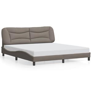 VidaXL Bedframe met LED-verlichting stof taupe 180x200 cm