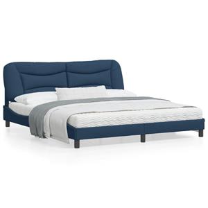 VidaXL Bedframe met LED-verlichting stof blauw 180x200 cm