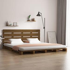 VidaXL Bedframe massief grenenhout honingbruin 150x200 cm