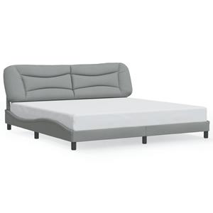 VidaXL Bedframe met LED-verlichting stof lichtgrijs 200x200 cm