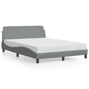 VidaXL Bedframe met hoofdbord stof lichtgrijs 120x200 cm